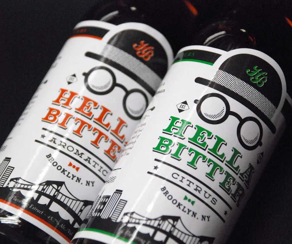 Specialty label close-up